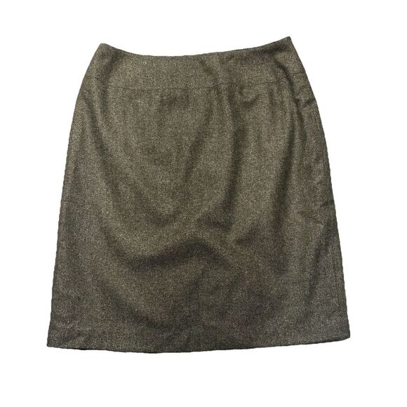 Talbots Vintage Green Tweed Wool Silk Blend Pencil Skirt Back zip above knee USA - Picture 1 of 10